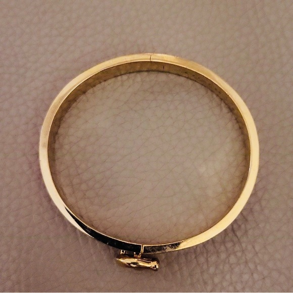 COACH Signature Push Hinged Bangle In Gold/Blush Pink Style $128 - Picture 5 of 5